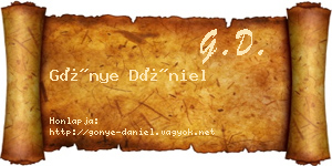 Gönye Dániel névjegykártya